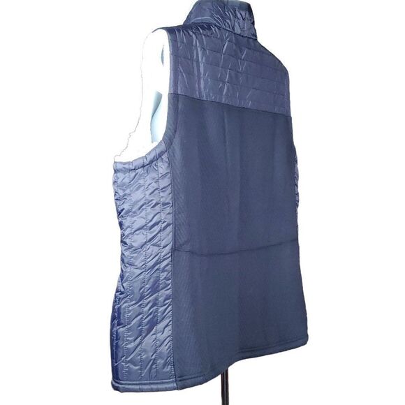 NWT Talbots Navy Blue Zip Vest. Sherpa Lines, Quilted side panes and back yolk. - Picture 6 of 12